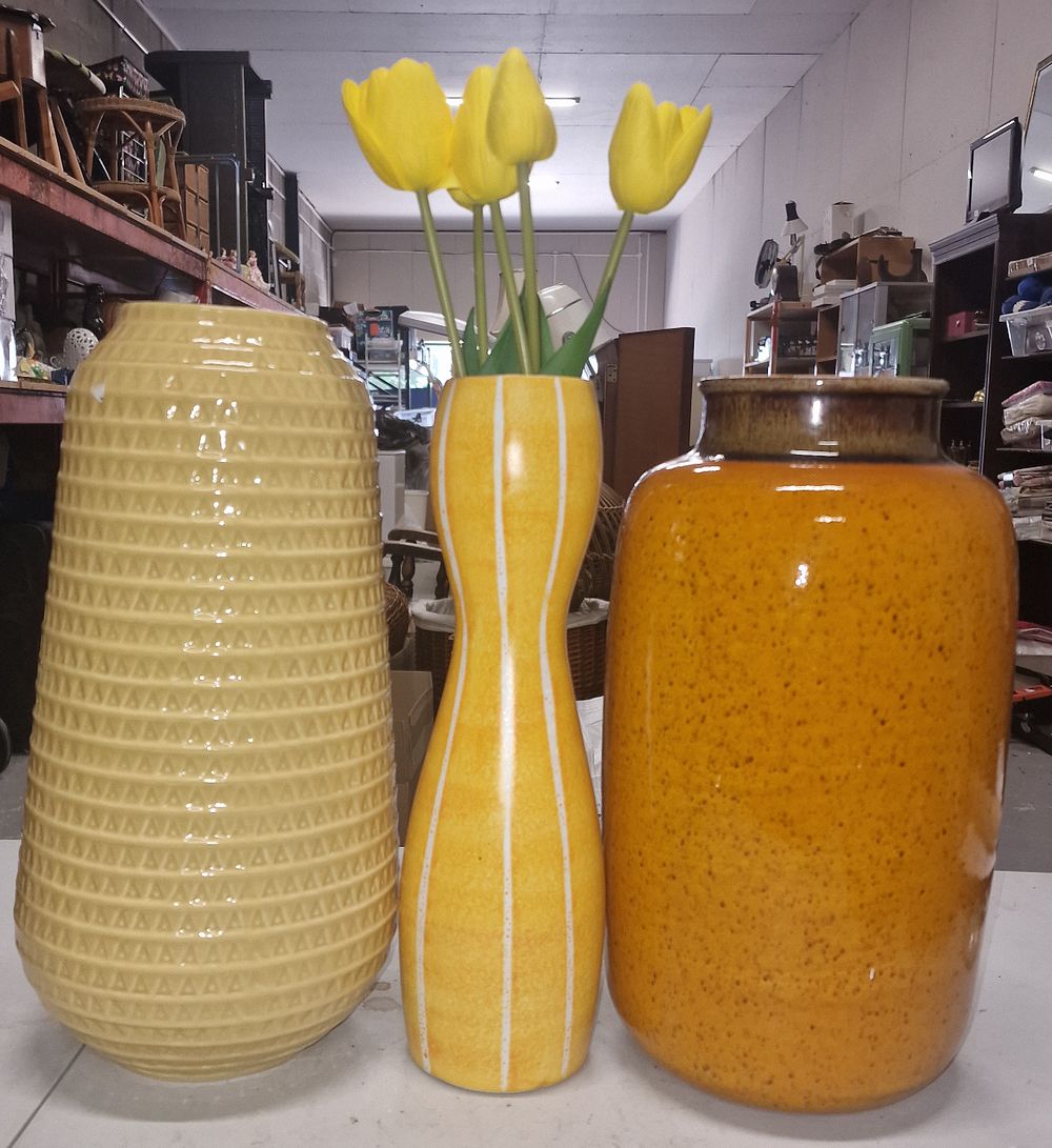 Lot 180: 3 Tall Ceramic Vases