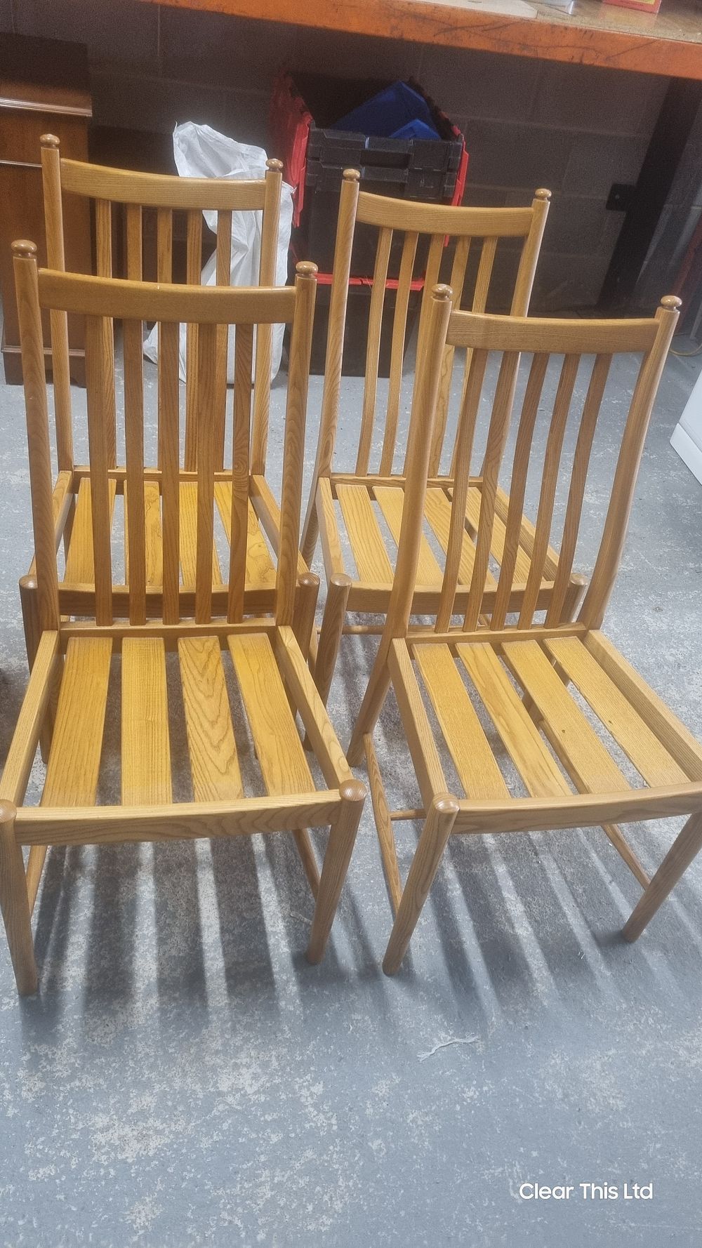 Lot 193: Set of 4 ercol dining chairs