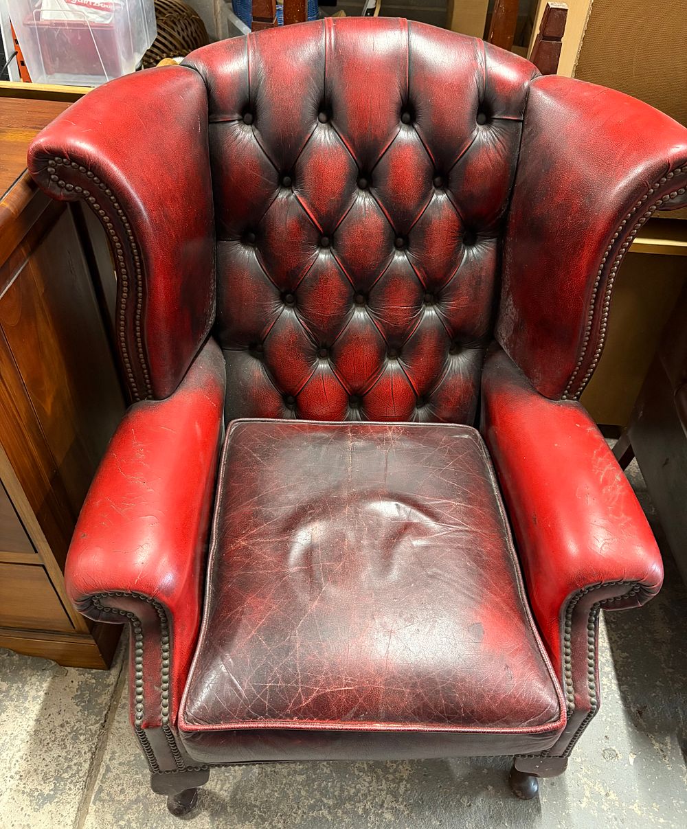 Lot 195: Chesterfield Wingback chair