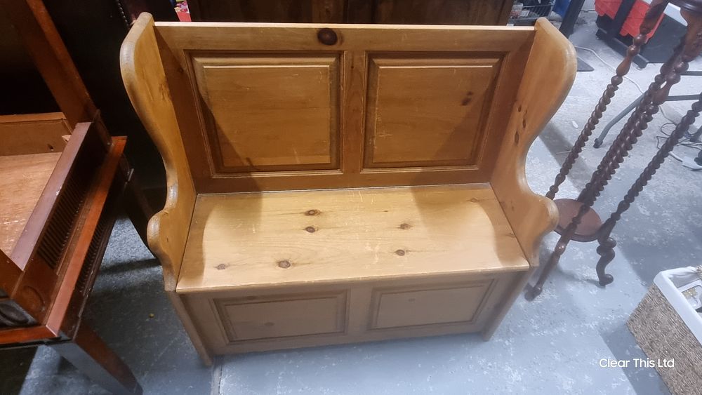 Lot 201: Pine monk bench