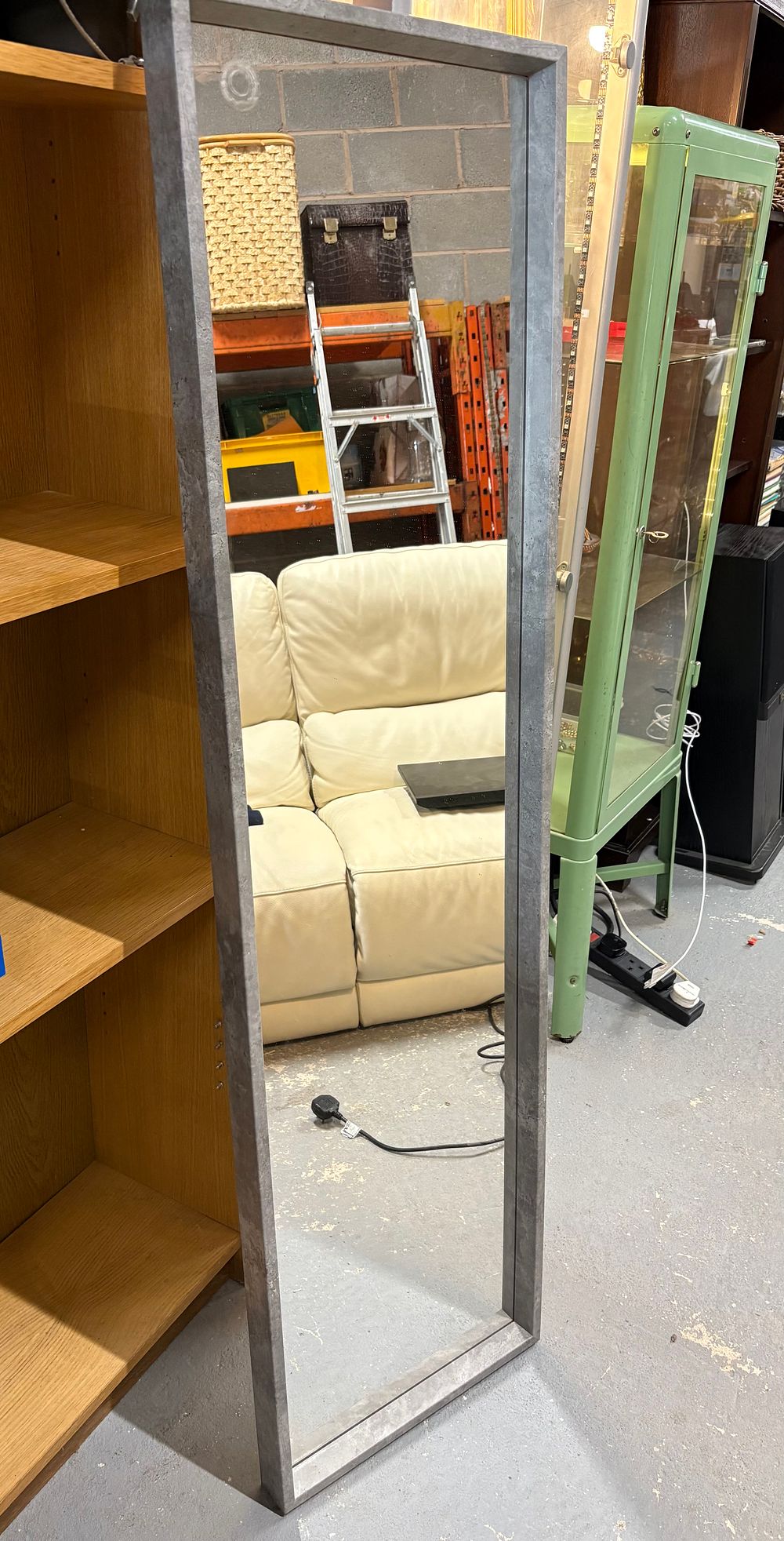Lot 153: Tall Grey Framed Mirror