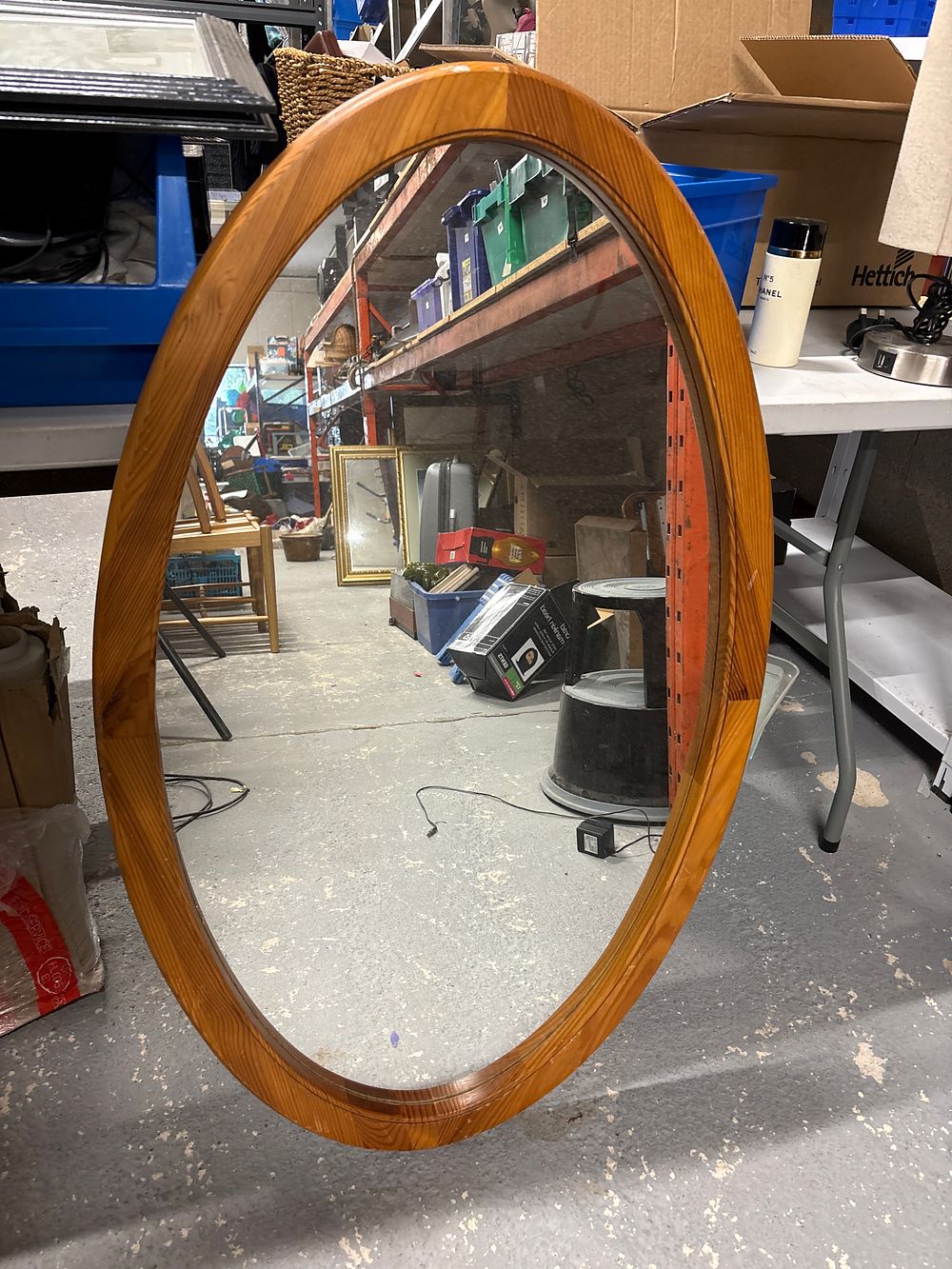 Lot 178: Pine Framed Oval Mirror