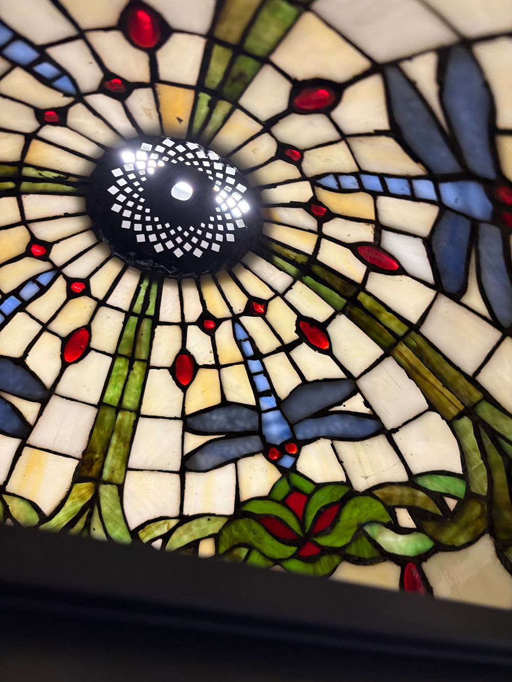 Lot 144: Large Leaded Glass Light Shade