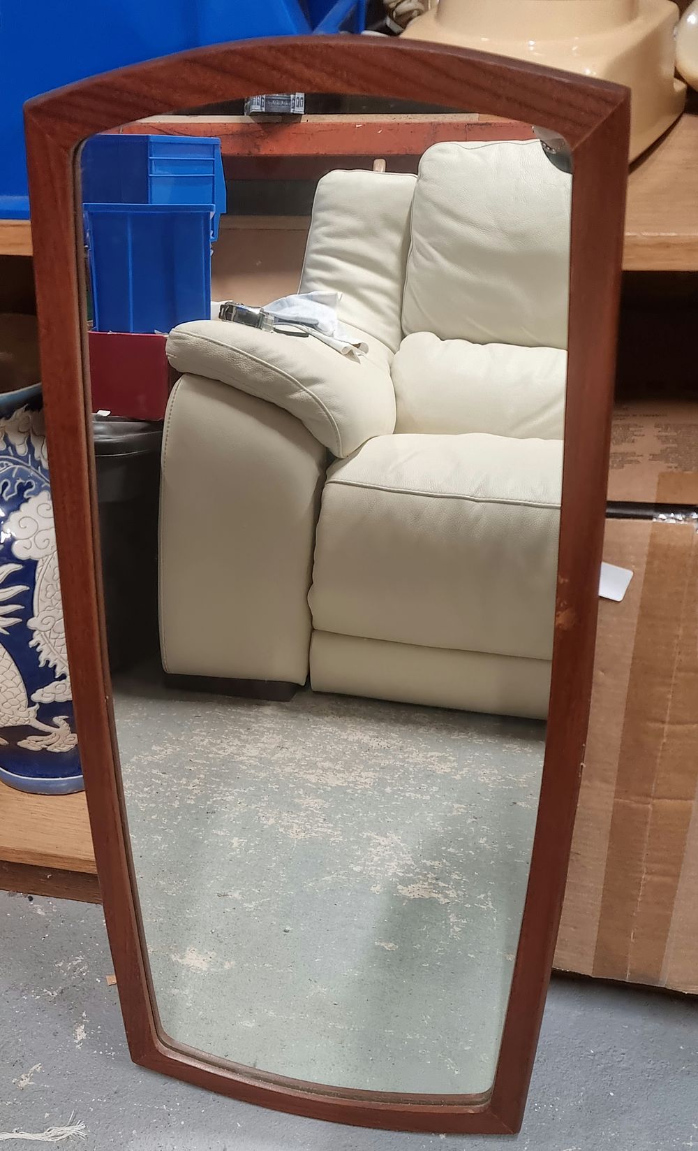 Lot 189: Mid century teak framed mirror