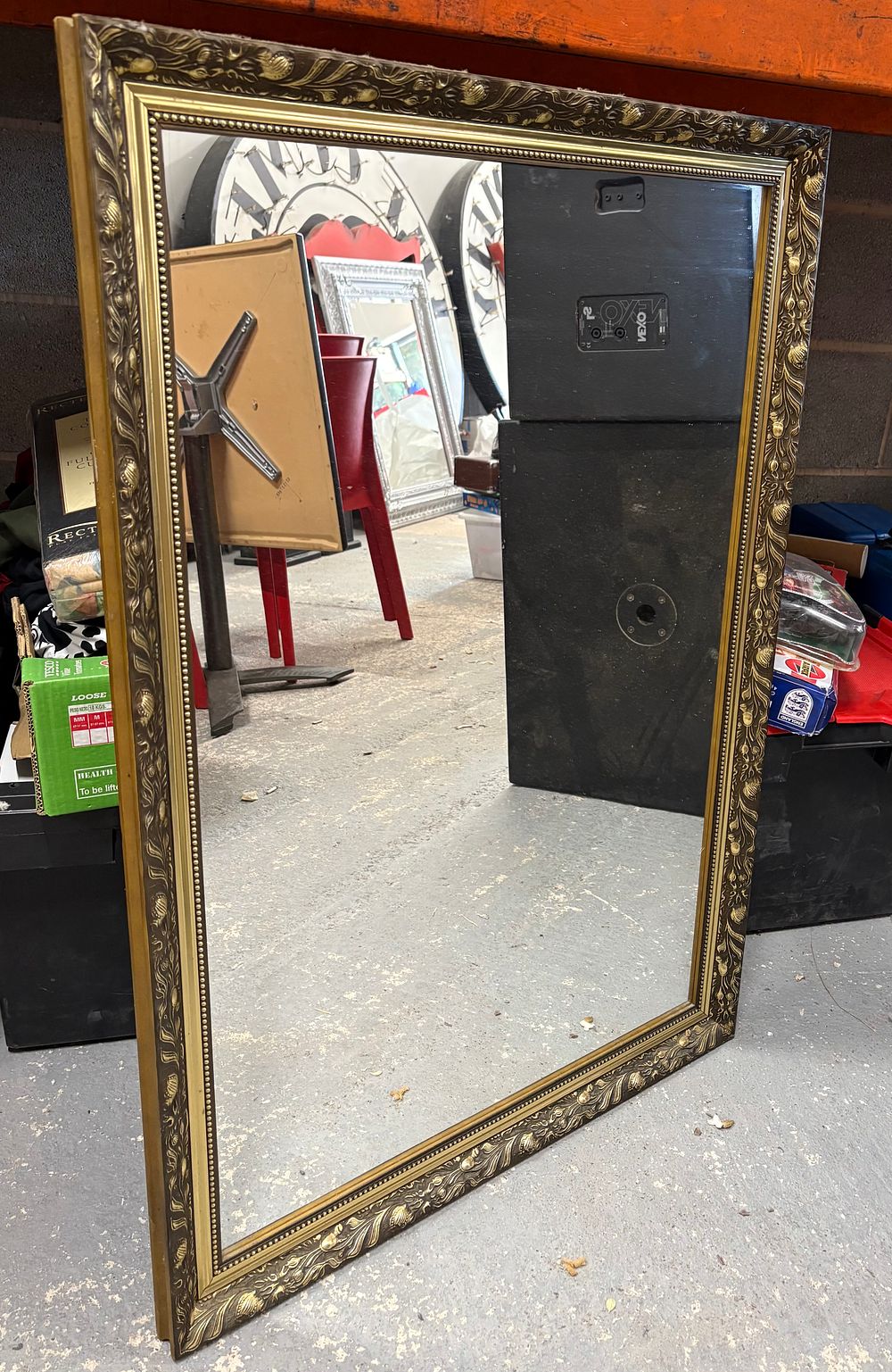 Lot 201: Large Gilt Framed Mirror