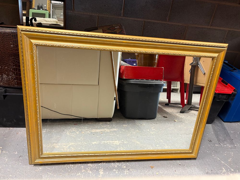 Lot 202: Large Gilt Framed Mirror