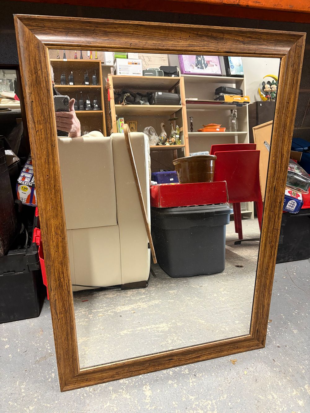Lot 203: Large Wood Framed Mirror