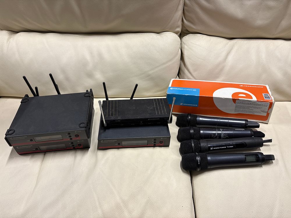 Lot 217: Four Sennheiser Wireless Microphones and 4 Receivers