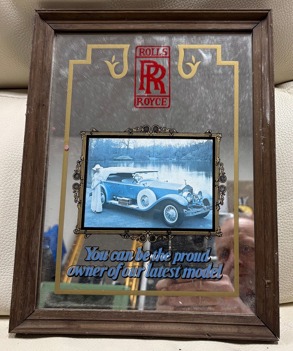 Lot 45a: Framed Mirrored Rolls Royce Ad