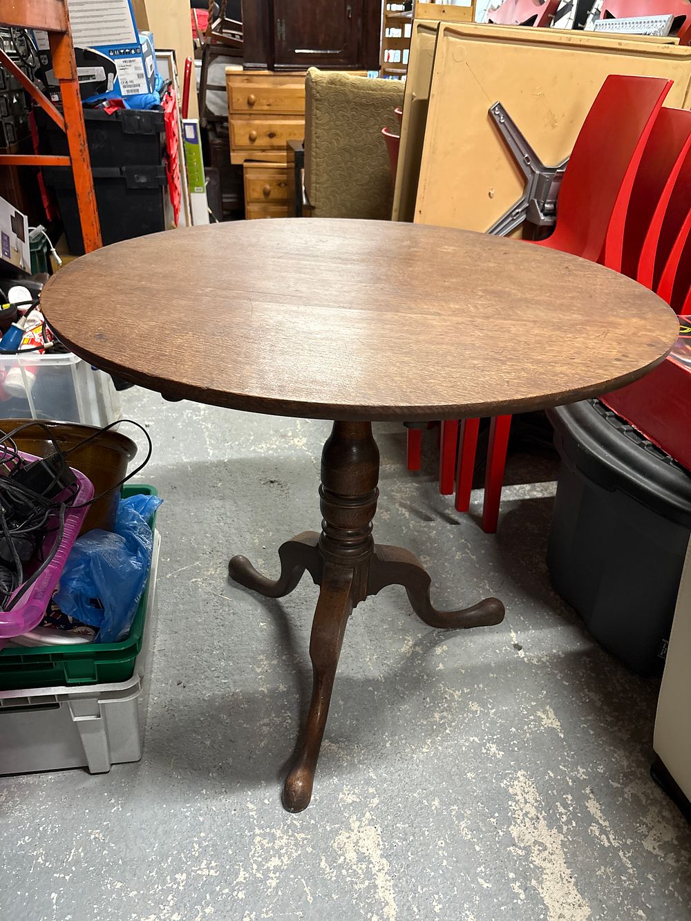 Lot 232: Antique Tilt Top Dining Table