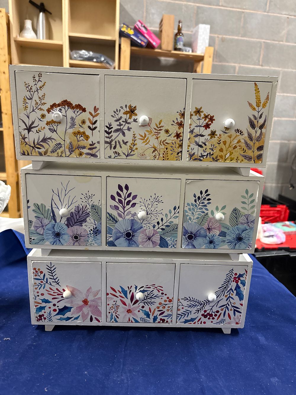 Lot 110: Three Decorative 3 Drawer Trinket Boxes