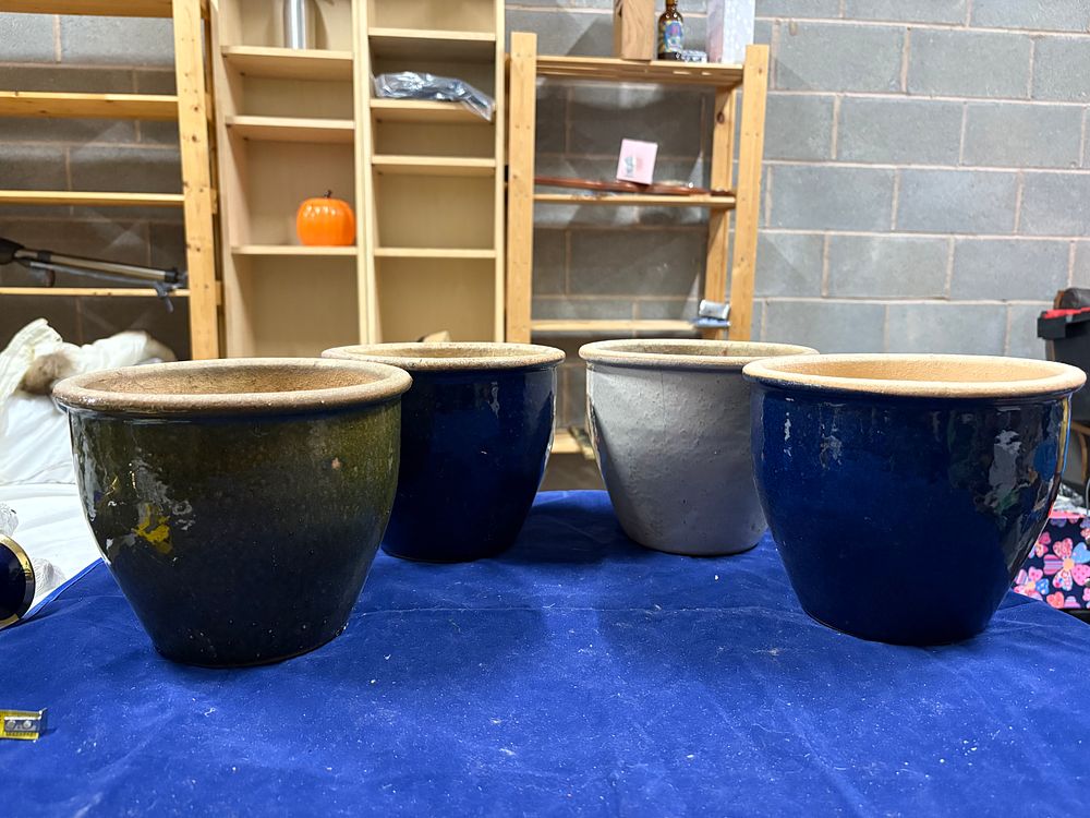 Lot 165: Four Stoneware Plant Pots