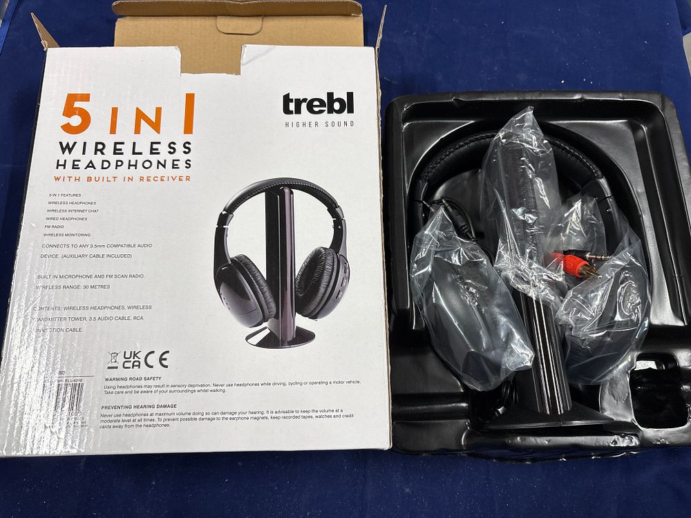 Lot 172: Boxed Trebl 5 in 1 Wireless Headphones