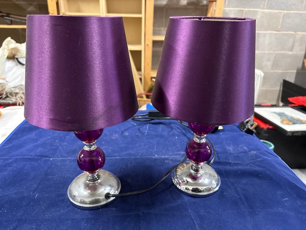 Lot 197: Pair of Purple Table Lamps