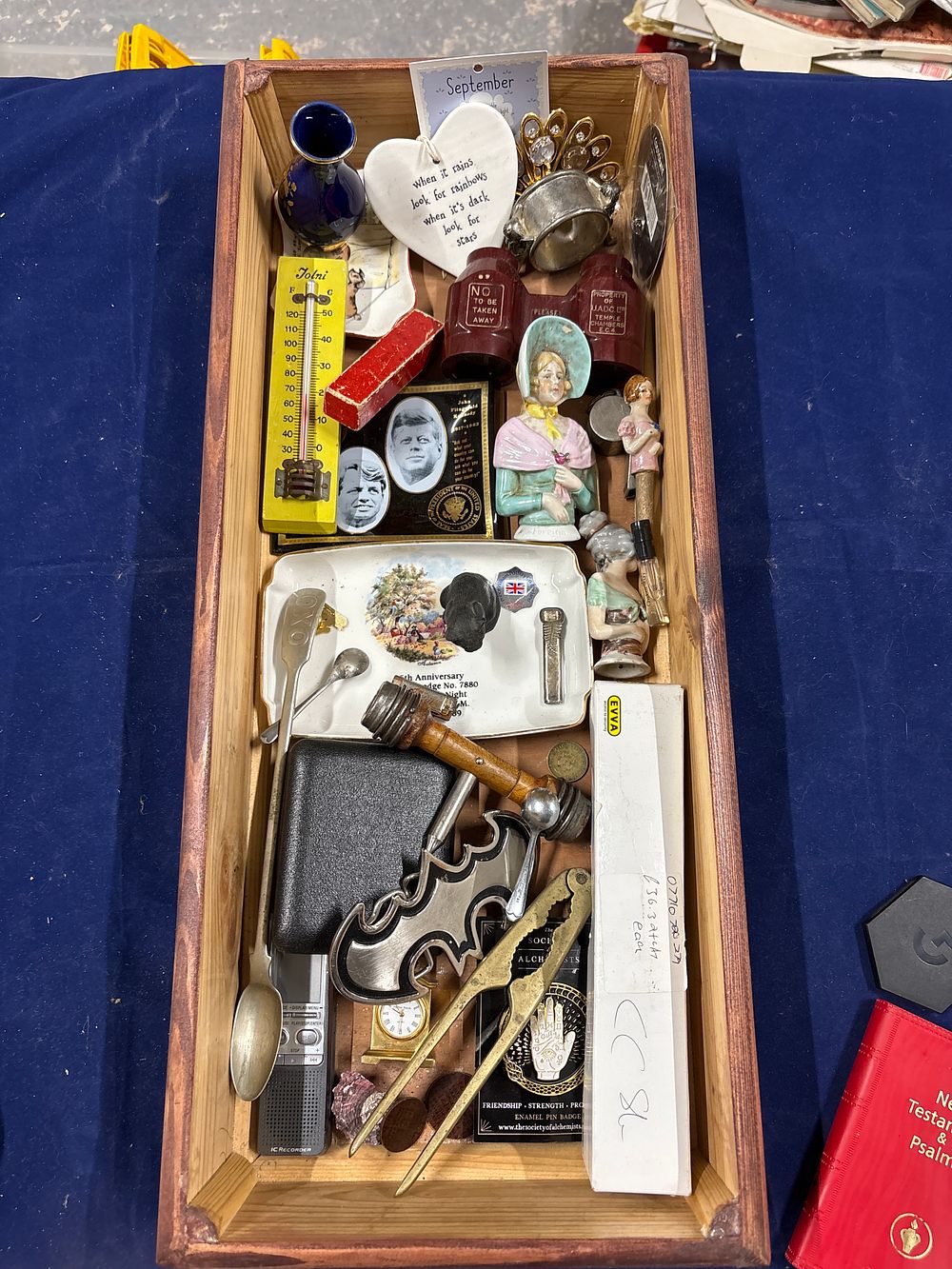 Lot 210: Wooden Box Of Random Collectables and other
