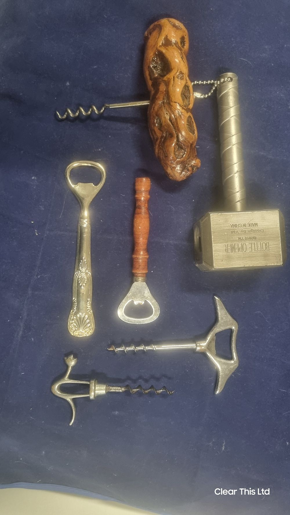 Lot 228: Variety of 7 corkscrews and bottle openers