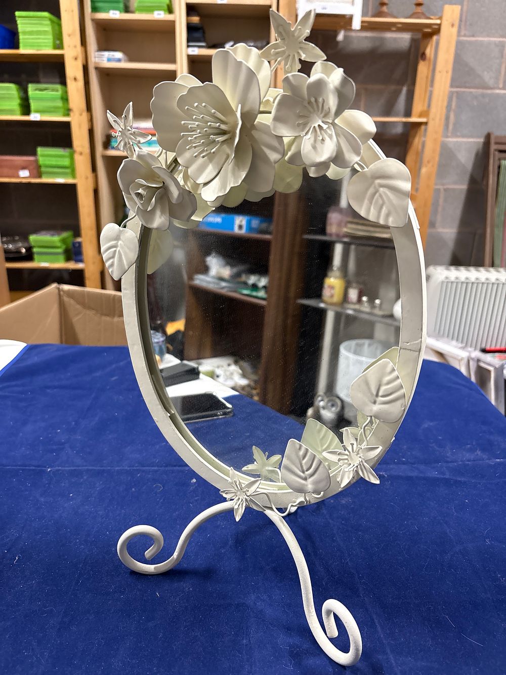 Lot 236: Decorative Wrought Iron Mounted Mirror