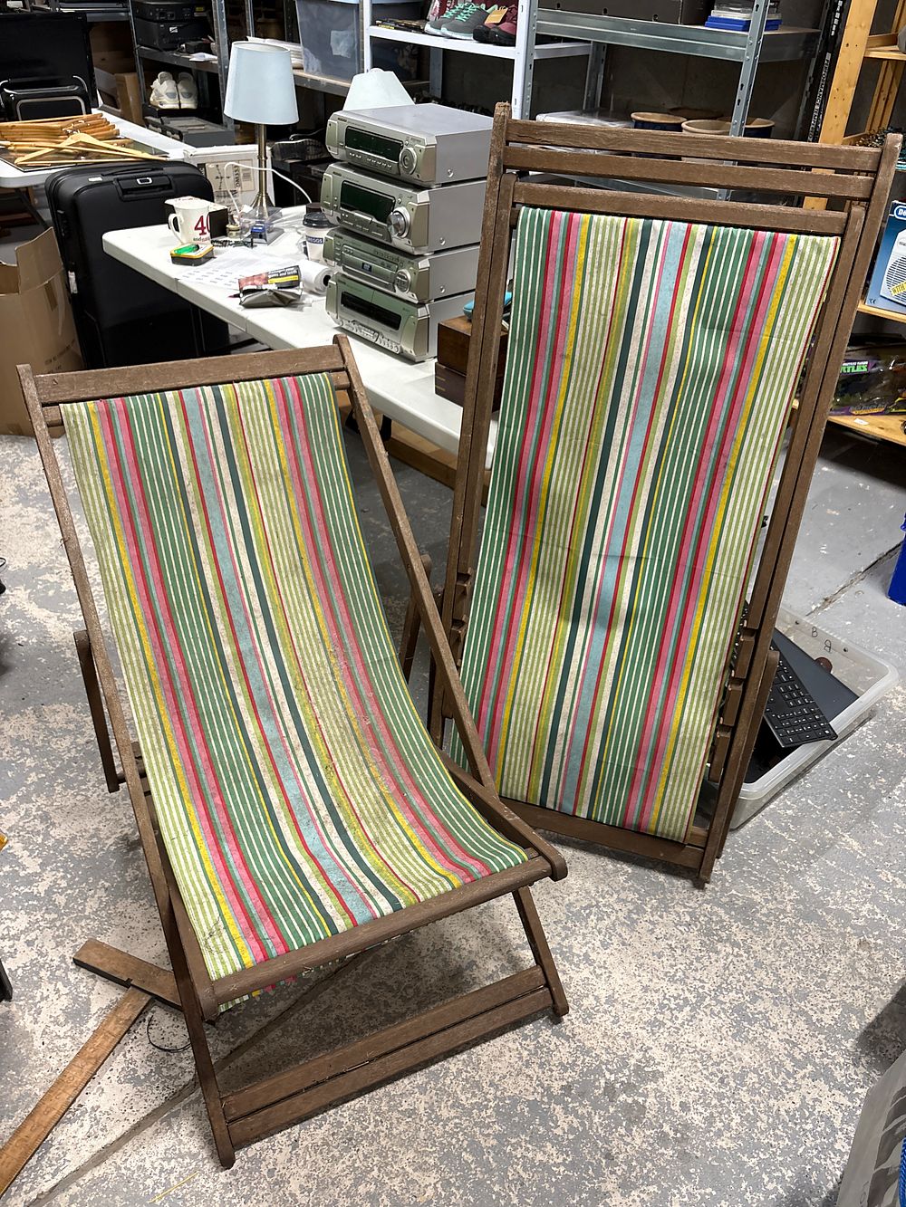 Lot 242: Pair of old Deck Chairs