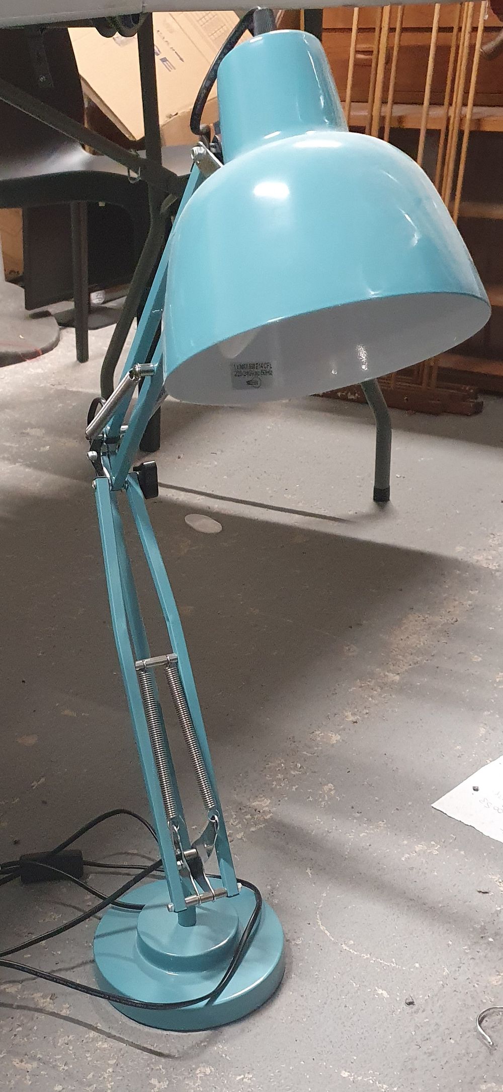 Lot 255: Turquoise anglepoise lamp