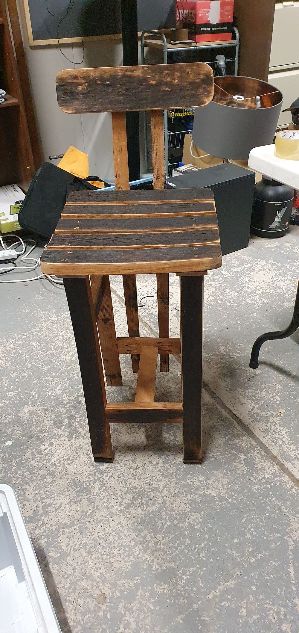 Lot 263: Hand crafted oak, scotch whisky barrel , bar/kitchen stool