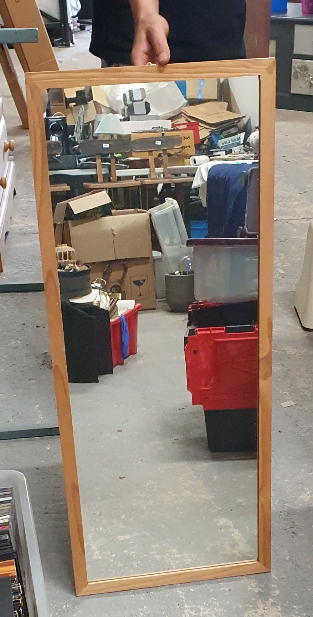 Lot 258a: Plain wood framed mirror