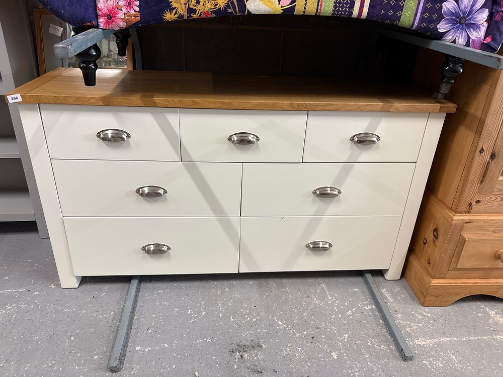 Lot 266: Solid wood topped sideboard