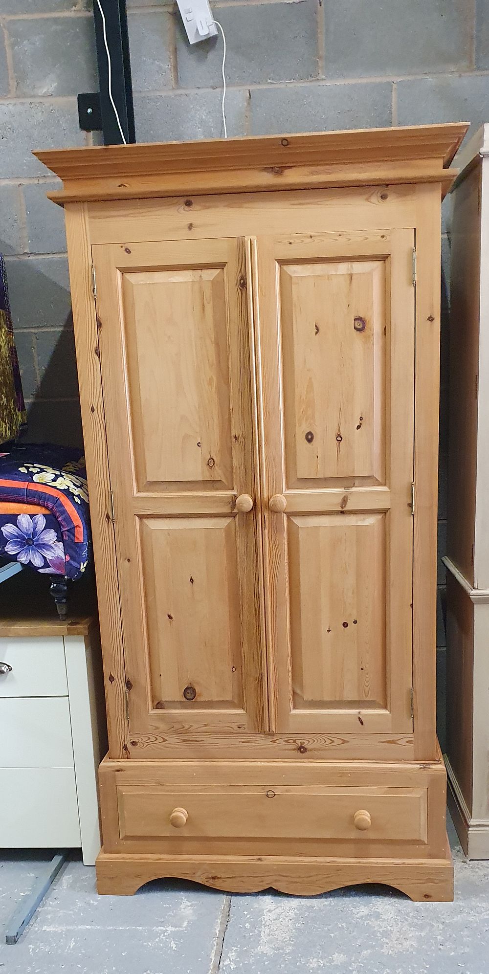 Lot 268: Pine wardrobe