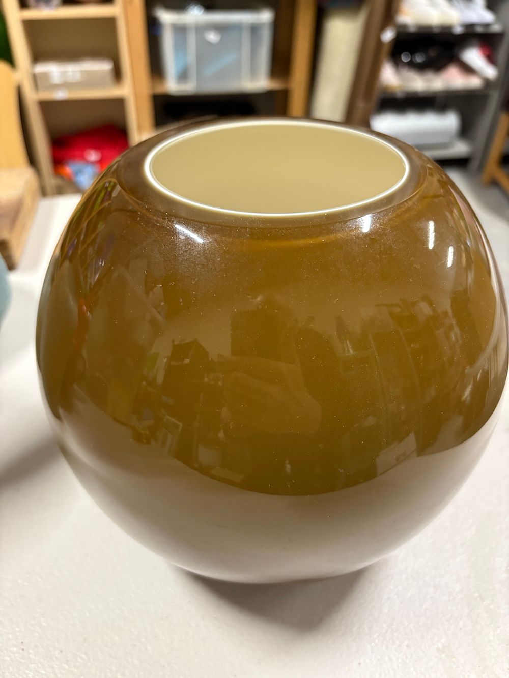 Lot 320: MCM Art Glass Vase About 8” Tall