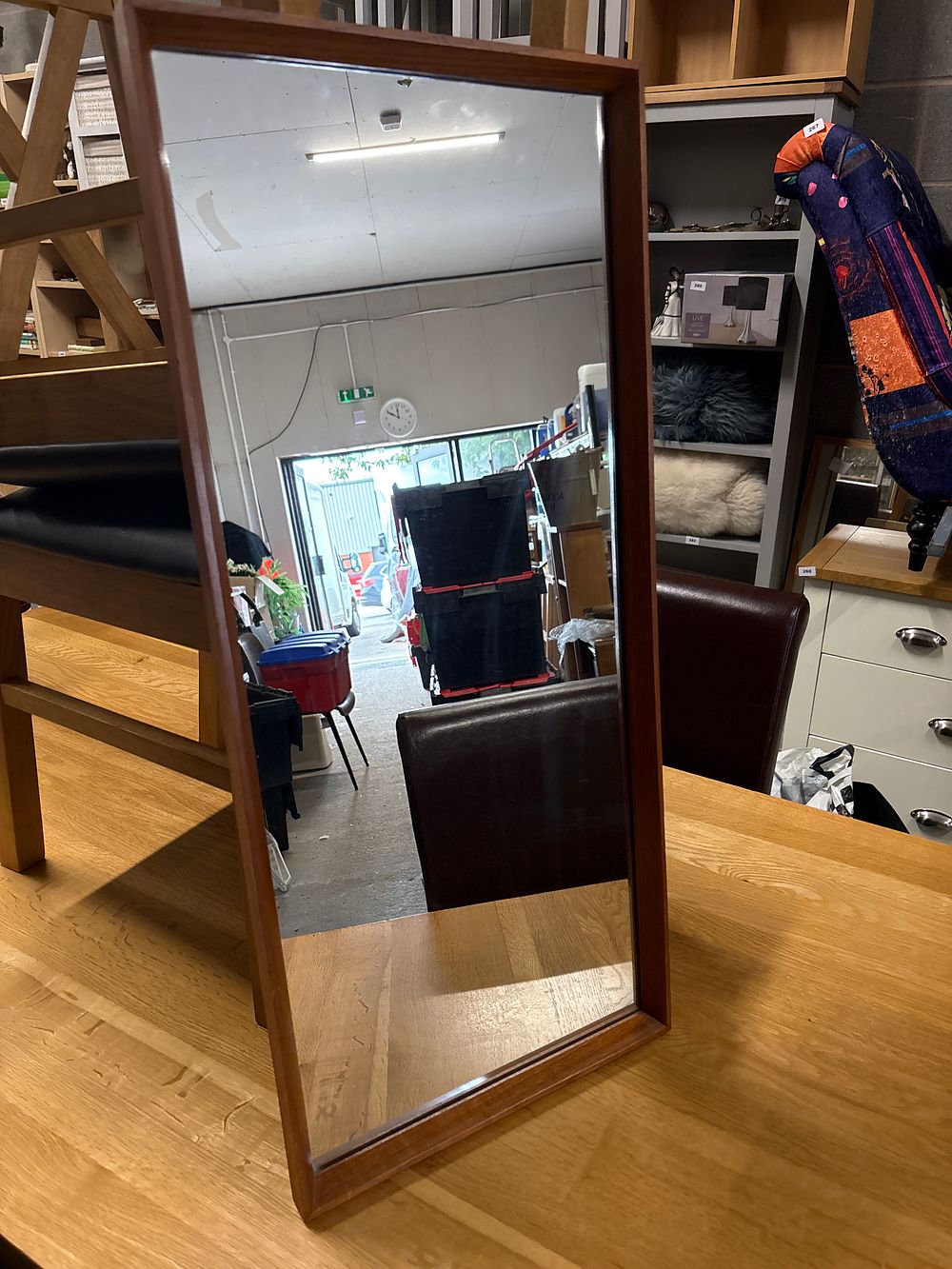 Lot 337: Mid Century Modern Teak Framed Mirror