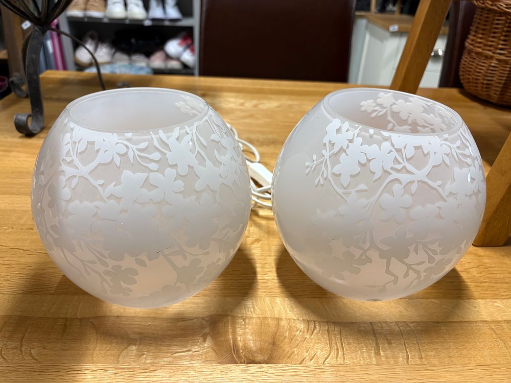 Lot 339a: Pair of Glass LED Lit Lamps