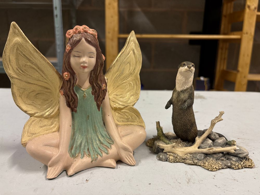 Lot 189: Border Fine Arts WW2 Otter and a Ceramic Fairy