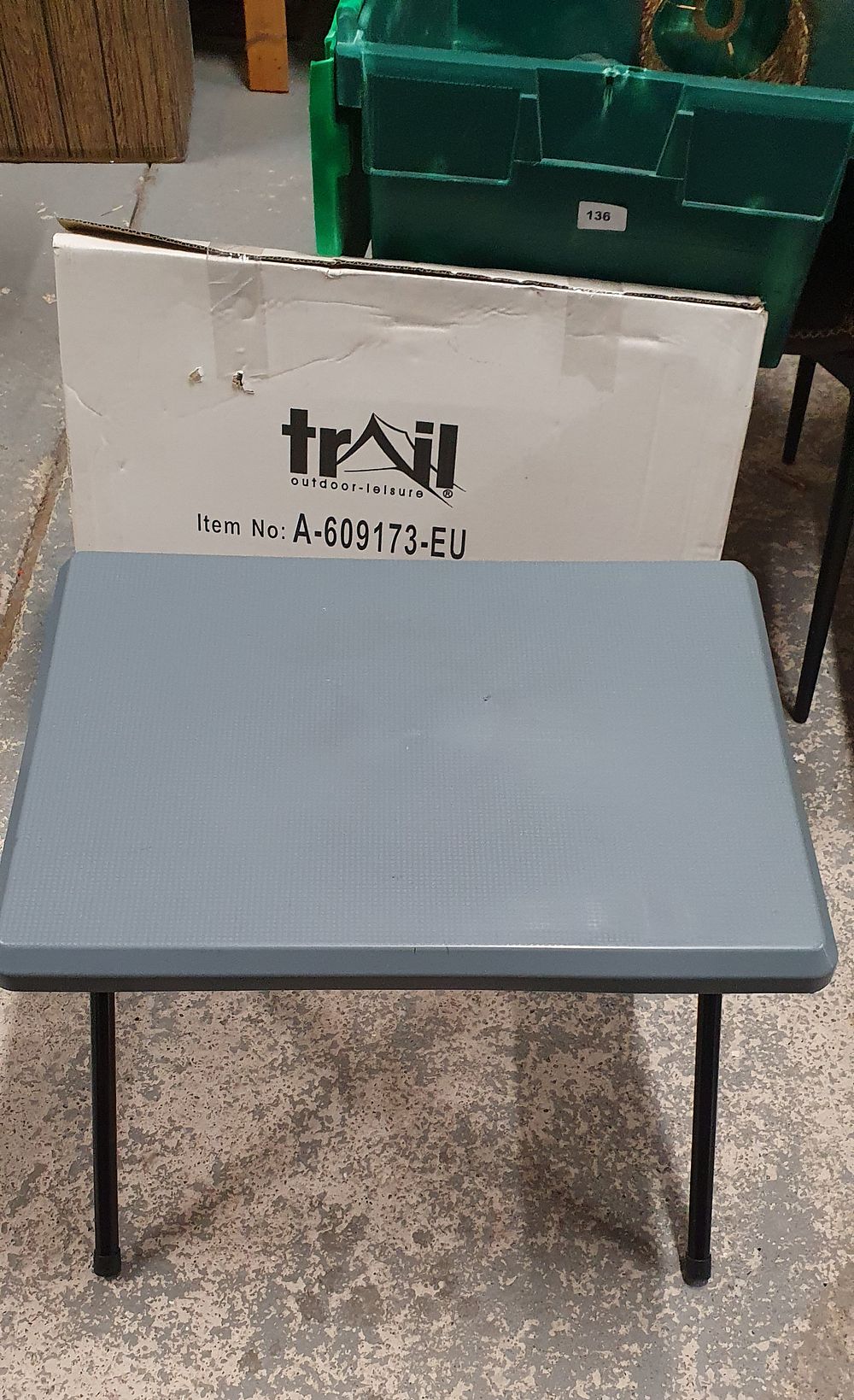 Lot 213: Boxed Camping Table and A Bed Table