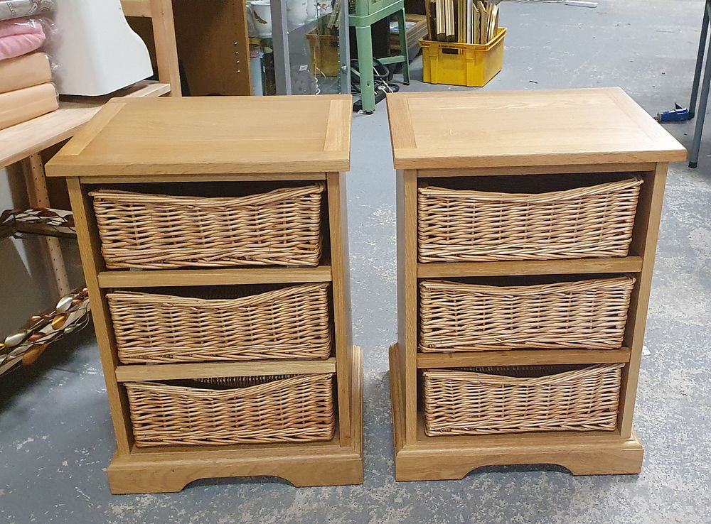 Lot 234: Pair of wooden bedside drawers