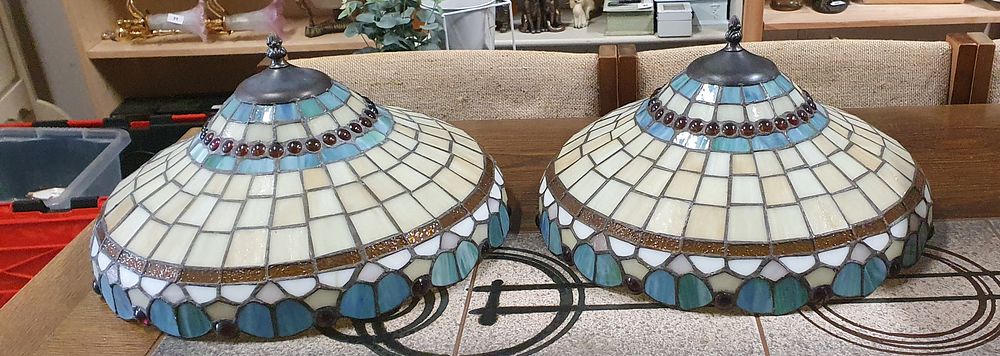 Lot 256: Two Tiffany style lightshades