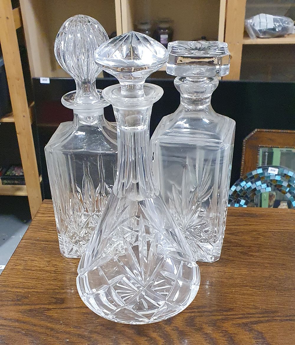 Lot 286: Three crystal decanters