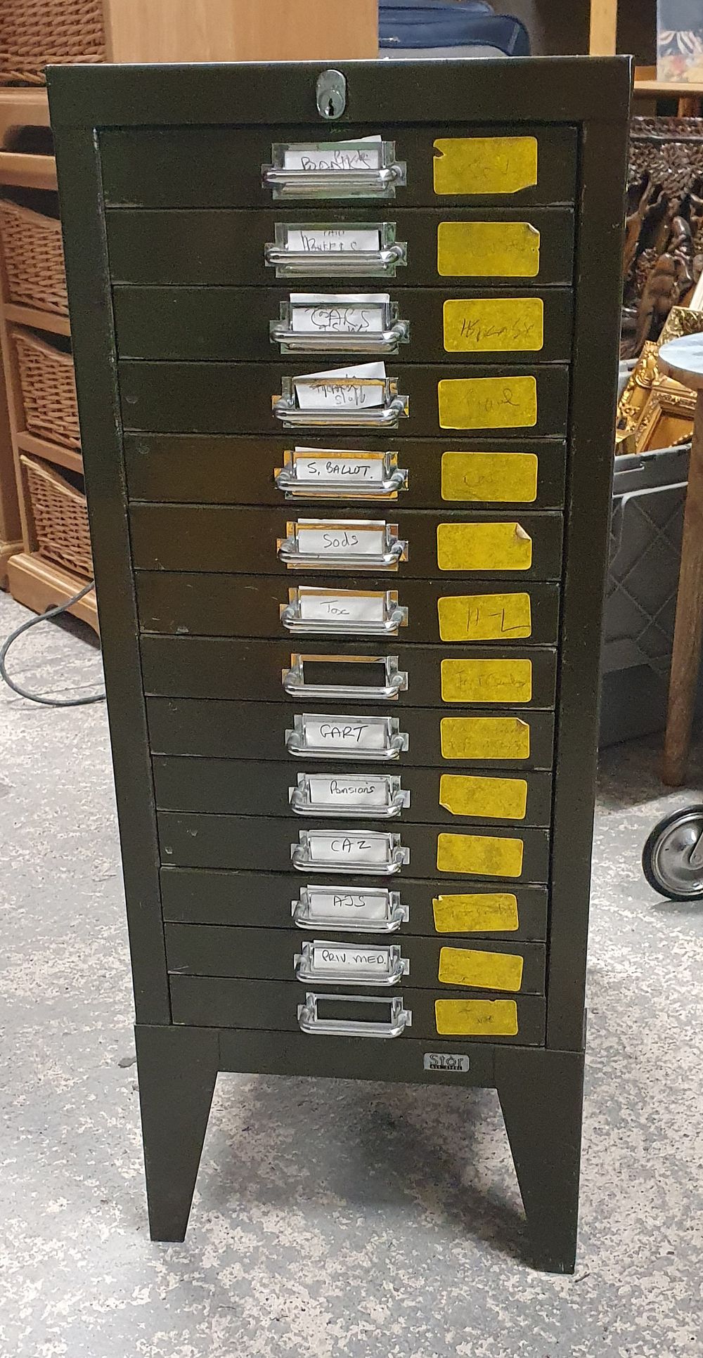 Lot 287: Stor all steel 14 drawer filing cabinet