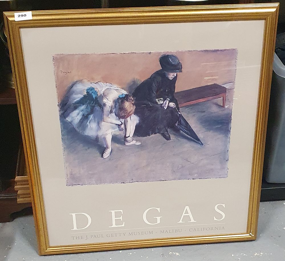Lot 290: Edgar degas framed 'waiting'print