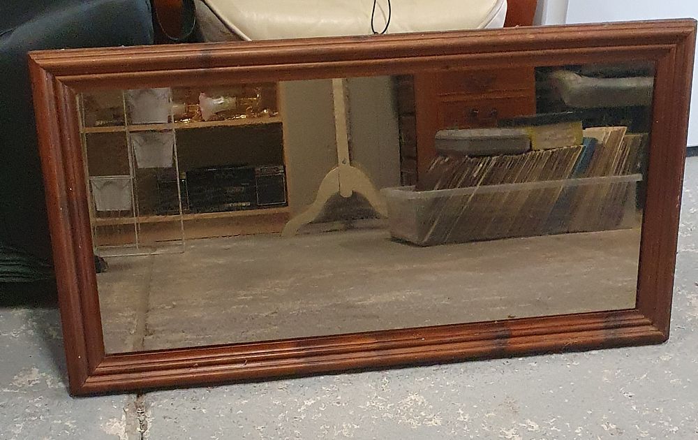 Lot 296: Large wooden mirror