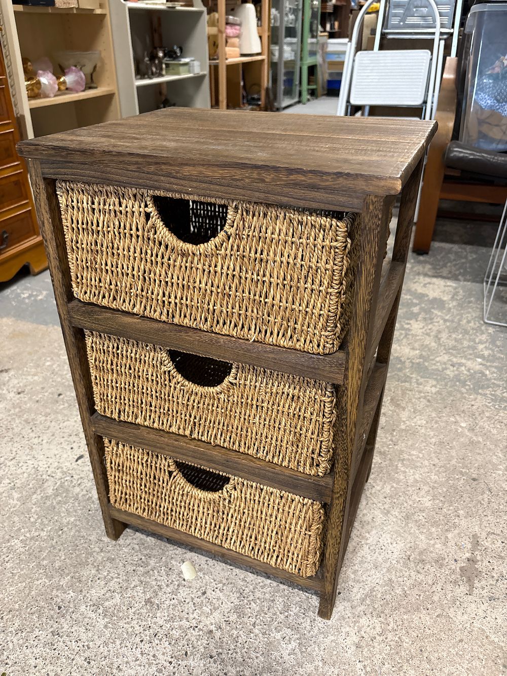 Lot 307: Small Chest of 3 Rattan Drawers