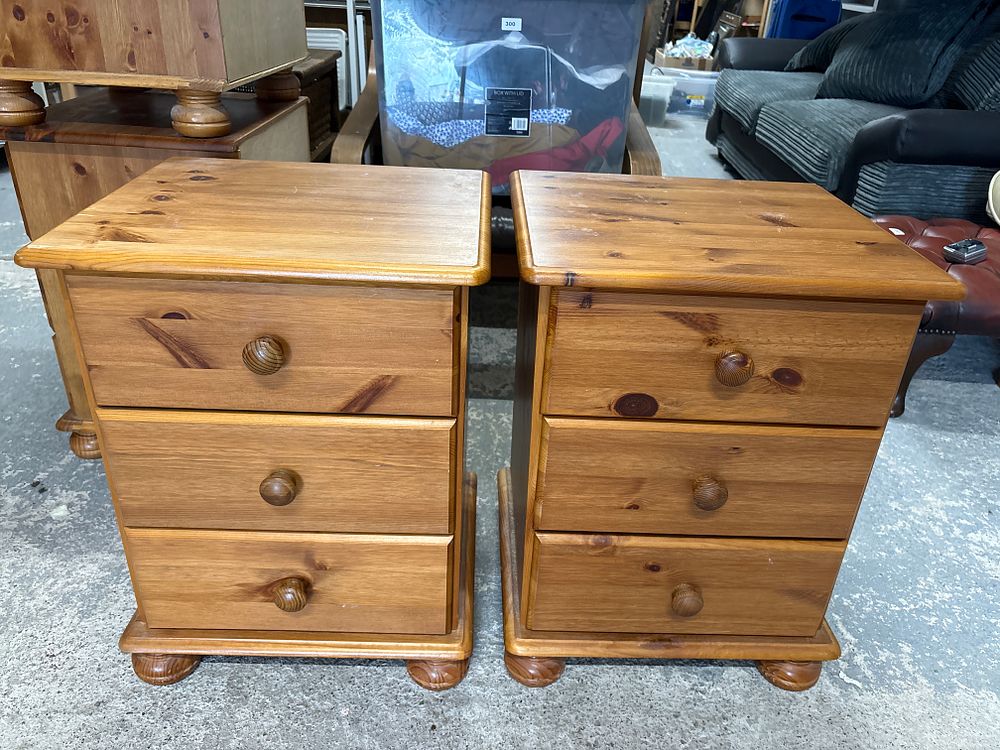 Lot 309: Pair of Pine Bedside Cabinets
