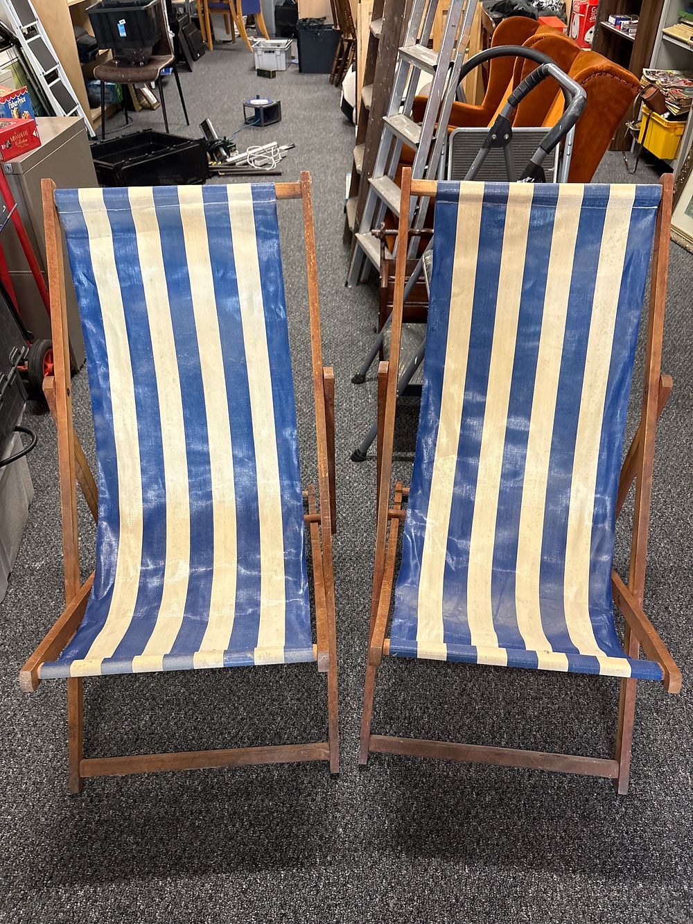 Lot 195: Two Vintage Deck Chairs