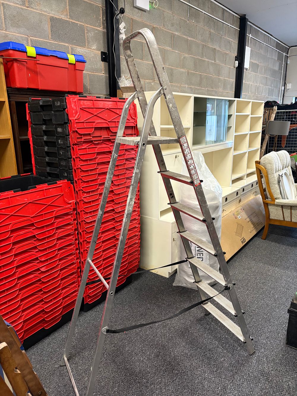 Lot 198: Tall Aluminium Step Ladder