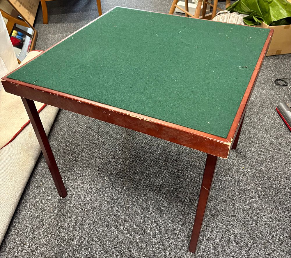 Lot 199: Large Card Table / Games Table With Folding Legs