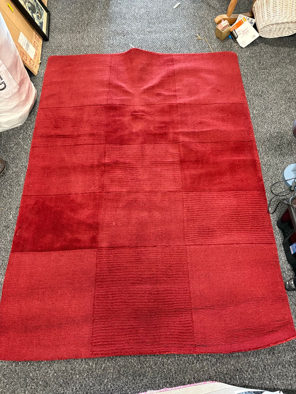 Lot 201: Large Red ikea Hellum Wool Rug
