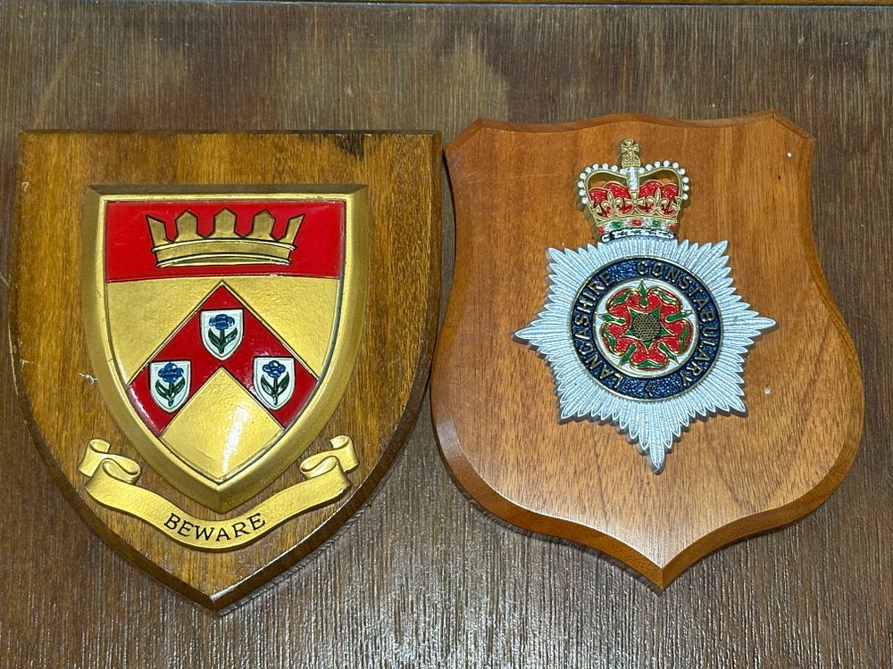 Lot 219: Two Shields with Logo / Motto