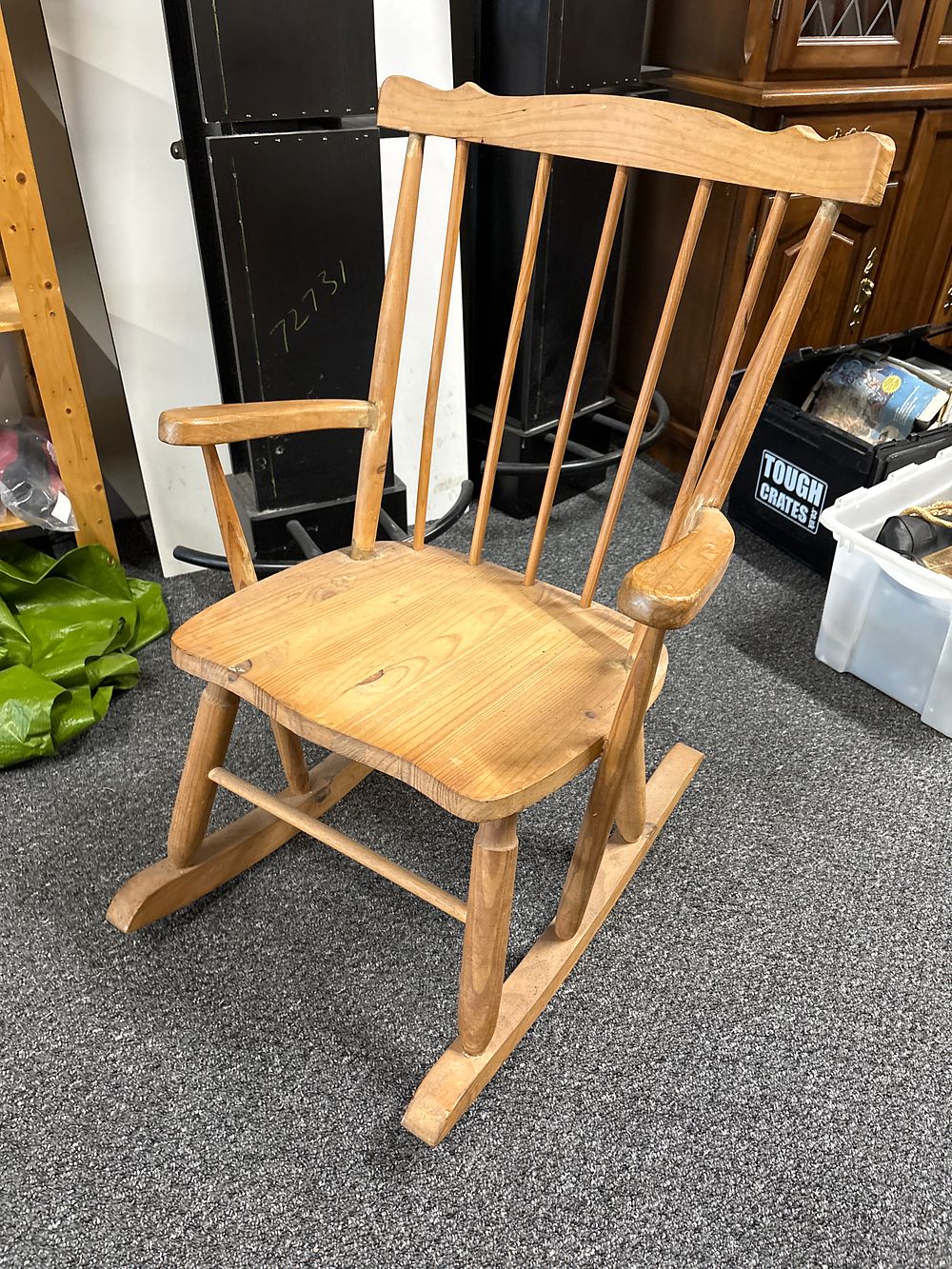 Lot 221: Solid Pine Rocking Chair