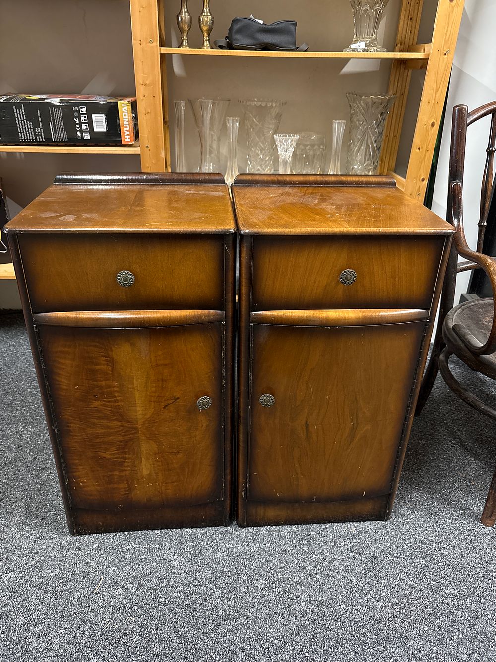 Lot 223: Pair of Vintage Bedside Cabinets