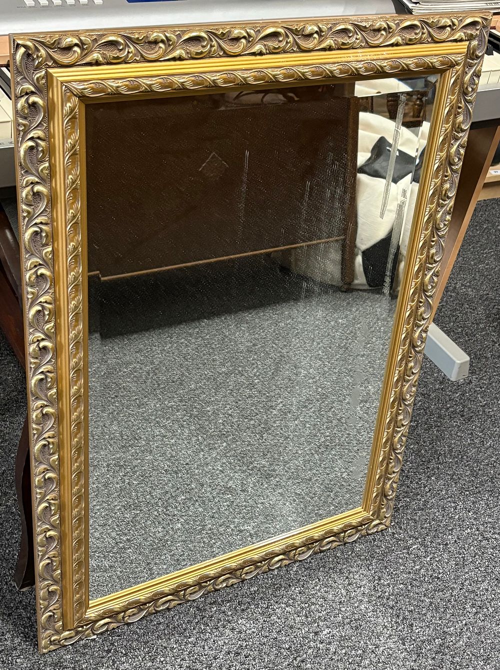 Lot 234: Gilt Framed Bavelled Mirror