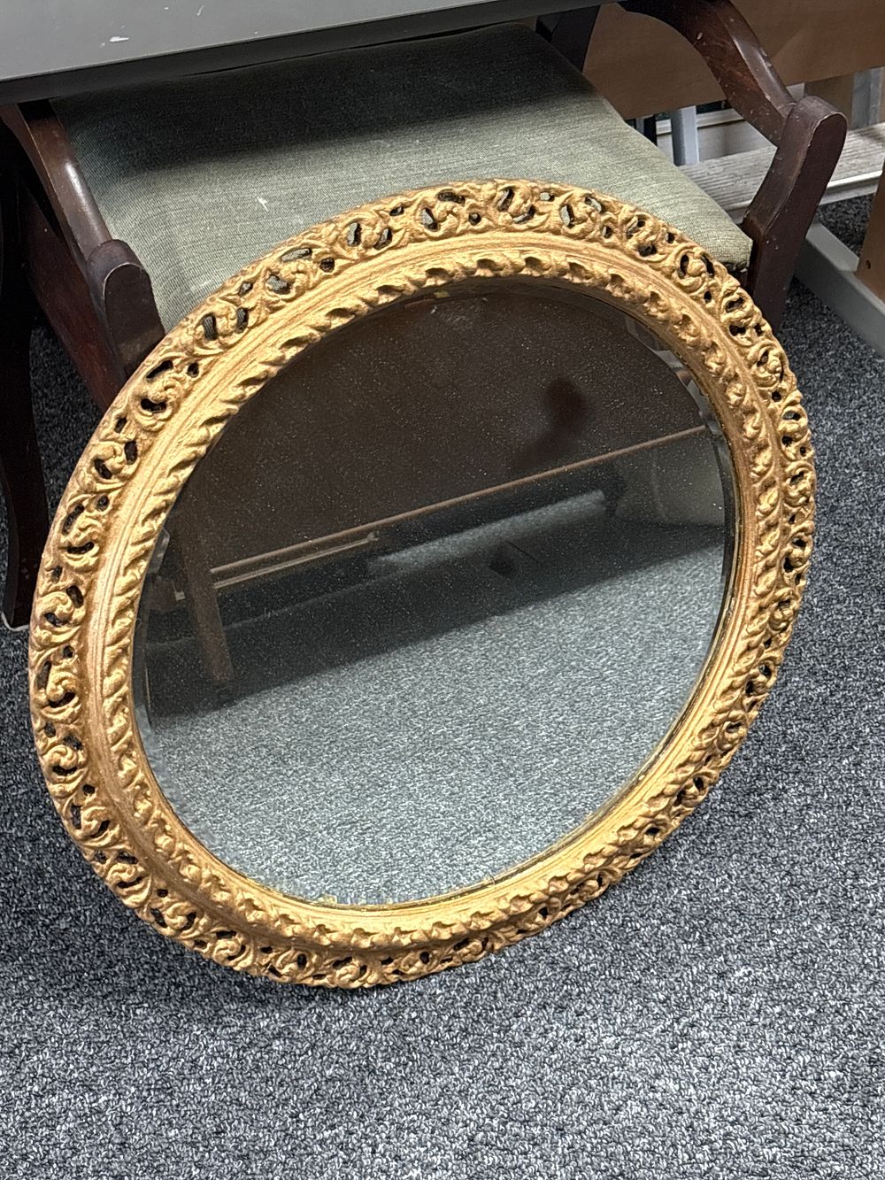 Lot 235: Vintage Round Mirror