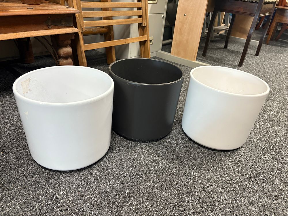 Lot 239: Three Large Ceramic Planter Pots